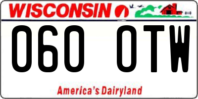 WI license plate 060OTW
