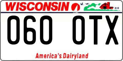 WI license plate 060OTX