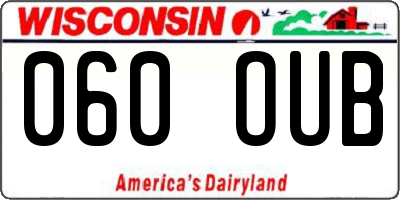 WI license plate 060OUB