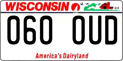 WI license plate 060OUD