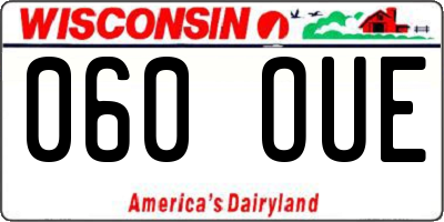 WI license plate 060OUE