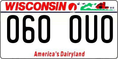 WI license plate 060OUO