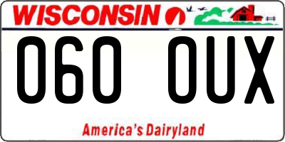 WI license plate 060OUX