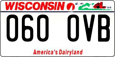 WI license plate 060OVB
