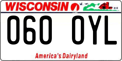 WI license plate 060OYL