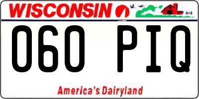 WI license plate 060PIQ