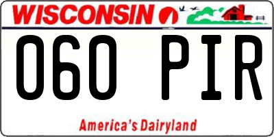 WI license plate 060PIR