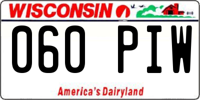 WI license plate 060PIW
