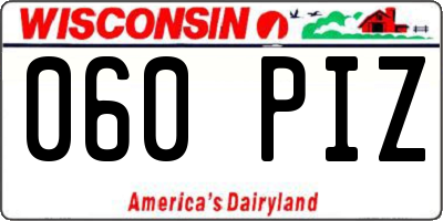WI license plate 060PIZ