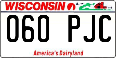 WI license plate 060PJC