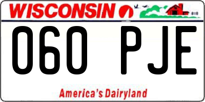 WI license plate 060PJE