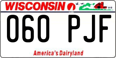 WI license plate 060PJF