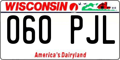 WI license plate 060PJL