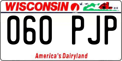 WI license plate 060PJP