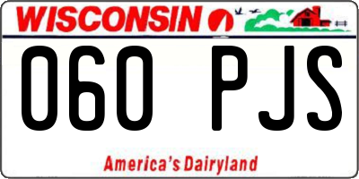 WI license plate 060PJS