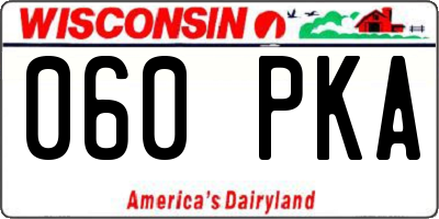 WI license plate 060PKA