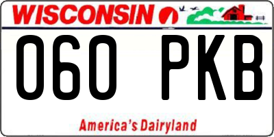 WI license plate 060PKB
