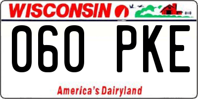 WI license plate 060PKE