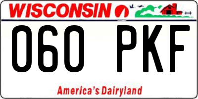 WI license plate 060PKF