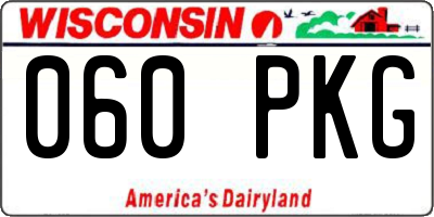 WI license plate 060PKG