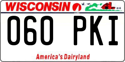 WI license plate 060PKI