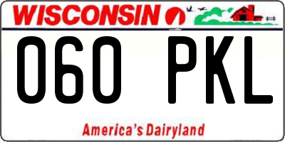 WI license plate 060PKL