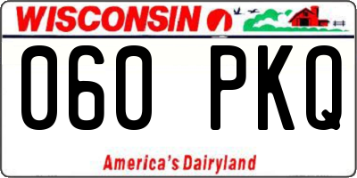 WI license plate 060PKQ