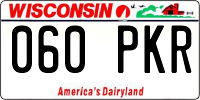 WI license plate 060PKR