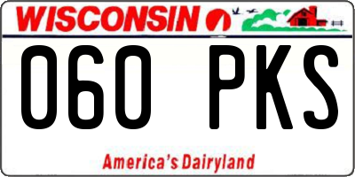 WI license plate 060PKS