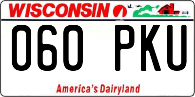 WI license plate 060PKU