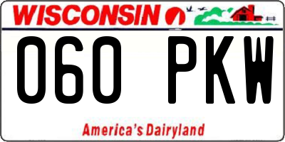 WI license plate 060PKW