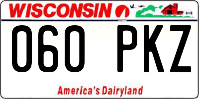 WI license plate 060PKZ