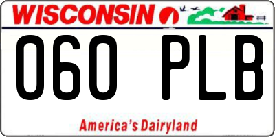 WI license plate 060PLB