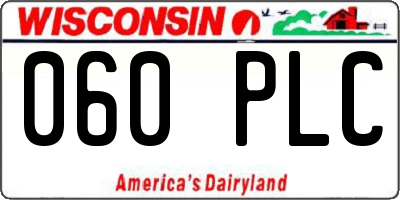 WI license plate 060PLC