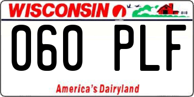 WI license plate 060PLF