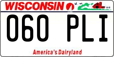 WI license plate 060PLI