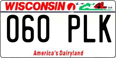 WI license plate 060PLK