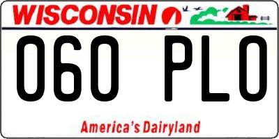 WI license plate 060PLO