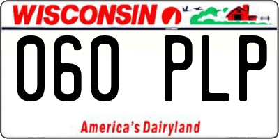 WI license plate 060PLP