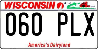 WI license plate 060PLX