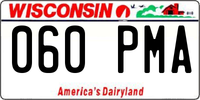 WI license plate 060PMA