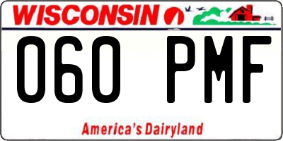 WI license plate 060PMF