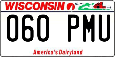 WI license plate 060PMU
