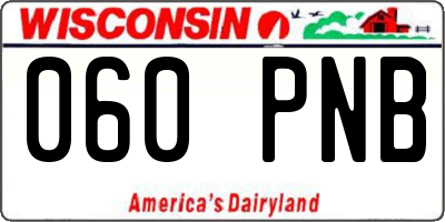 WI license plate 060PNB