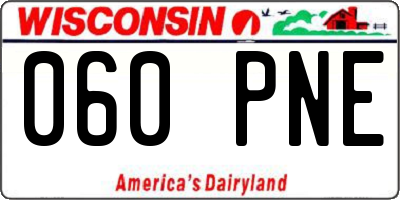 WI license plate 060PNE