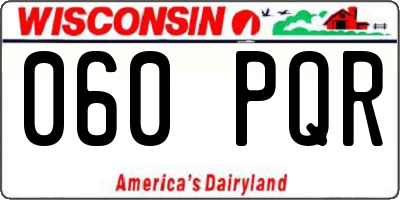 WI license plate 060PQR