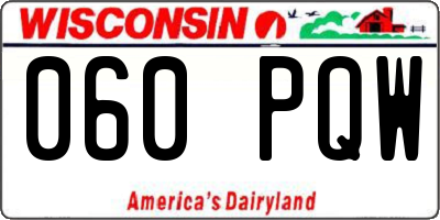 WI license plate 060PQW