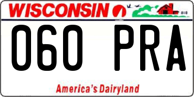 WI license plate 060PRA