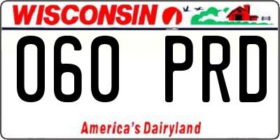 WI license plate 060PRD
