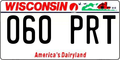 WI license plate 060PRT